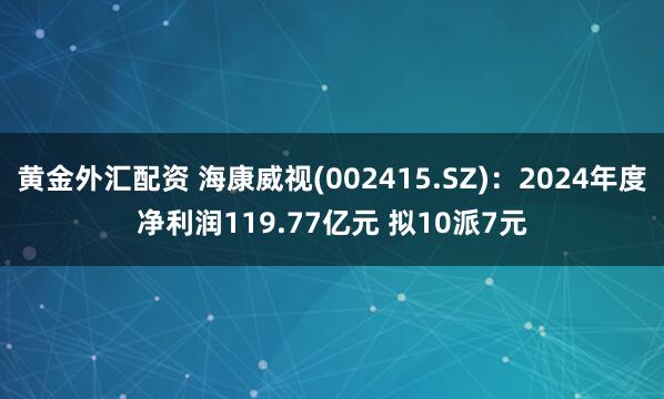 黄金外汇配资 海康威视(002415.SZ)：2024年度净利润119.77亿元 拟10派7元