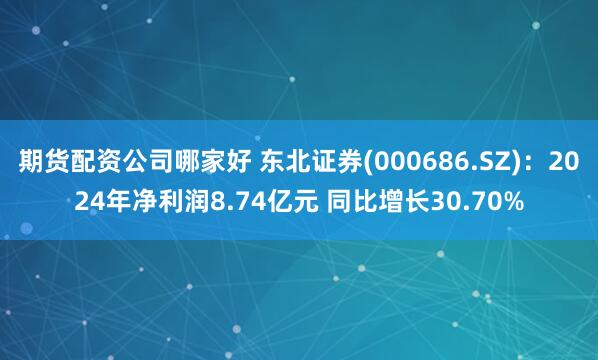 期货配资公司哪家好 东北证券(000686.SZ)：2024年净利润8.74亿元 同比增长30.70%
