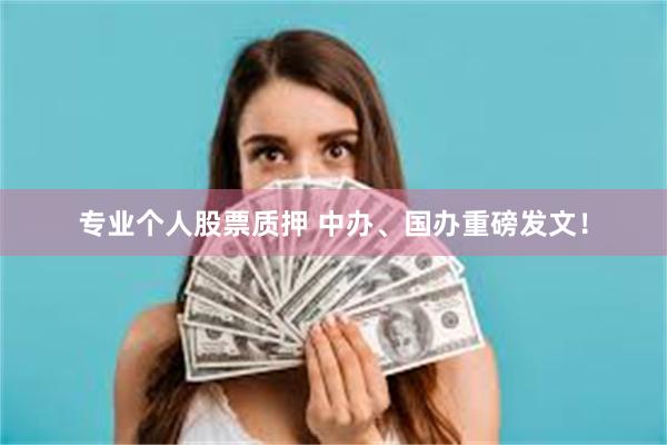 专业个人股票质押 中办、国办重磅发文！