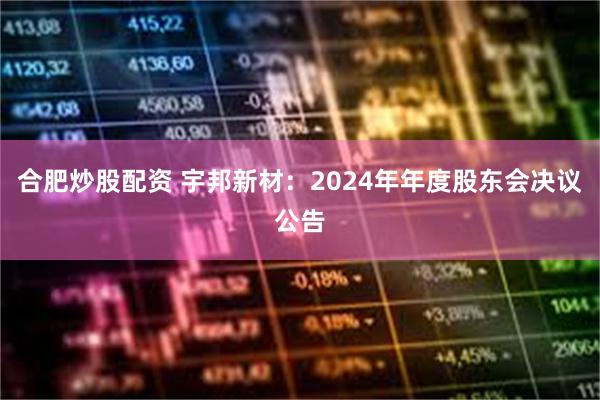 合肥炒股配资 宇邦新材：2024年年度股东会决议公告