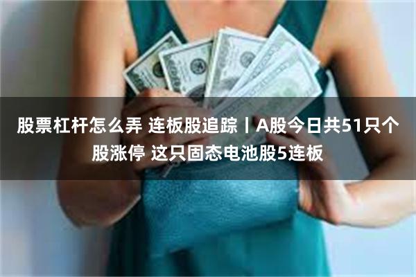 股票杠杆怎么弄 连板股追踪丨A股今日共51只个股涨停 这只固态电池股5连板