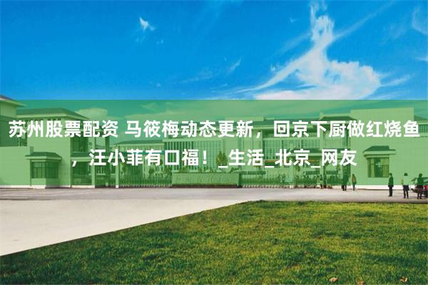 苏州股票配资 马筱梅动态更新，回京下厨做红烧鱼，汪小菲有口福！_生活_北京_网友
